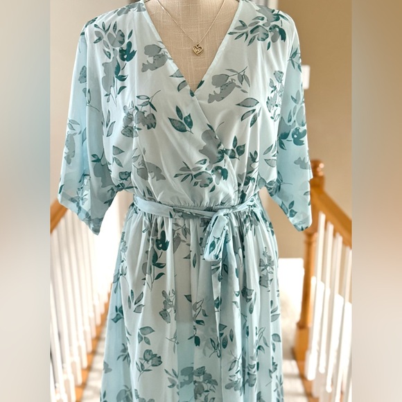 ANRABESS Floral Print Kimono Wrap V-Neck Maxi Dress Size M - Picture 10 of 11